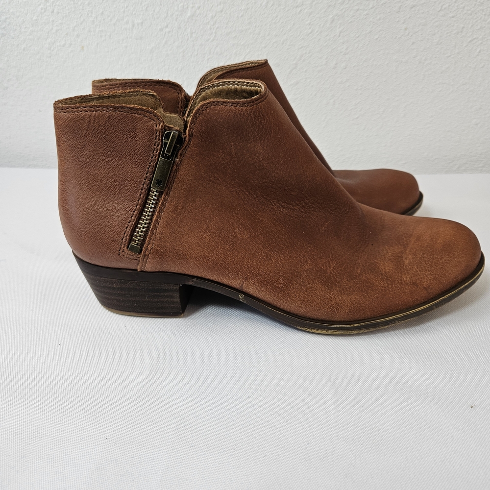 Lucky Brand LP Burklee Brown Leather Ankle Booties Size 8M